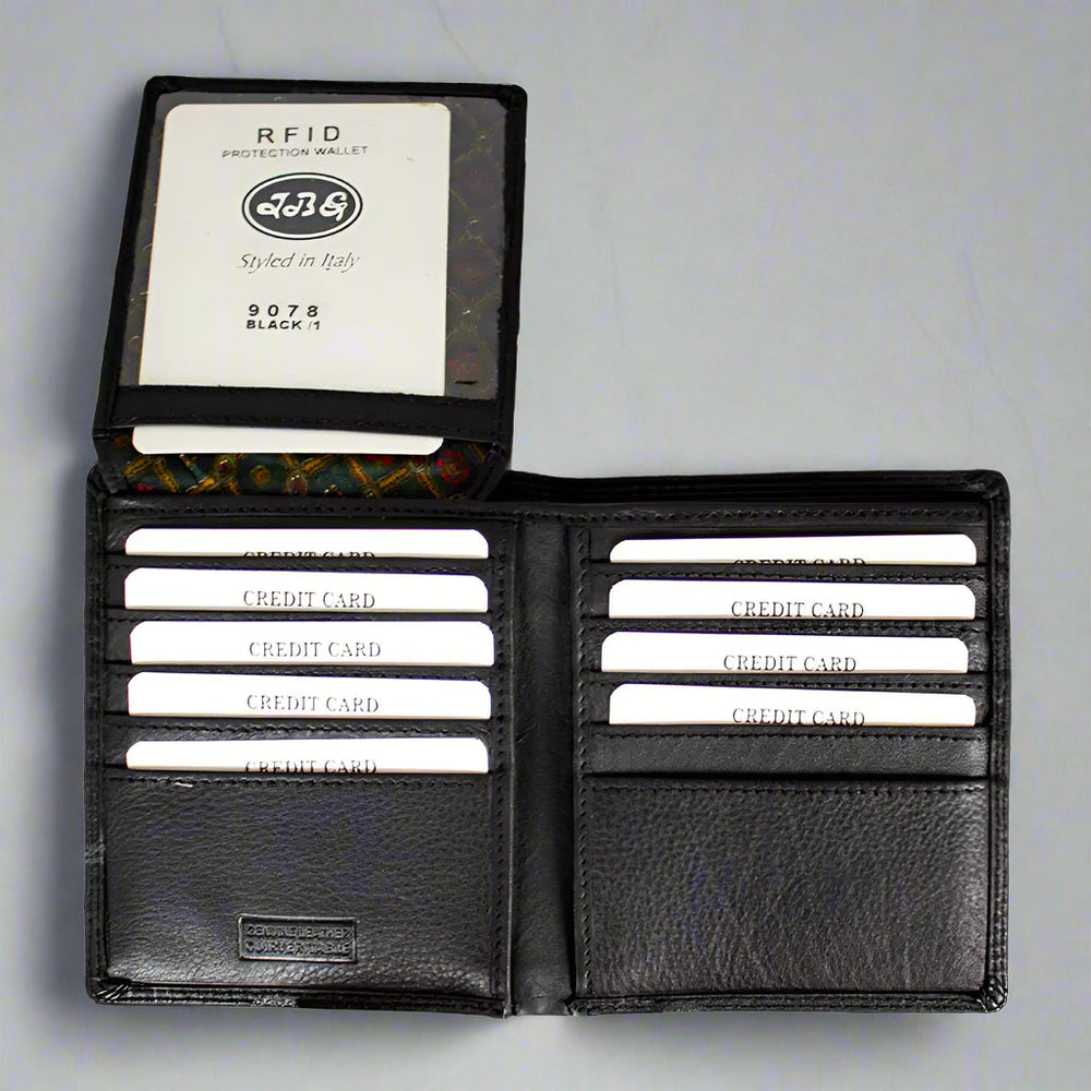 Cartera de cuero bifold para hombre con ala abatible de JBG InternationalEX-STOCK Canada 