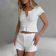 Jacquard Pajamas Short-sleeved Two-piece Set For Women - EX-STOCK Canada