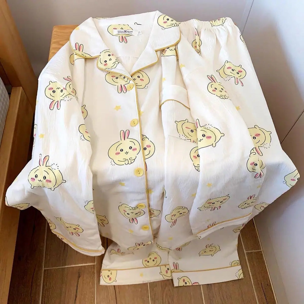 Japanese Sweet Cartoon Long Sleeved Pajamas For Women - EX-STOCK Canada