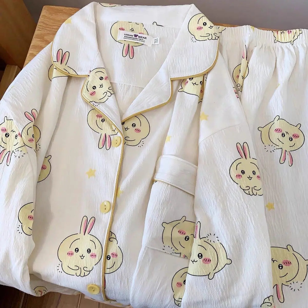 Japanese Sweet Cartoon Long Sleeved Pajamas For Women - EX-STOCK Canada