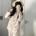 Japanese Sweet Cartoon Long Sleeved Pajamas For Women - EX-STOCK Canada