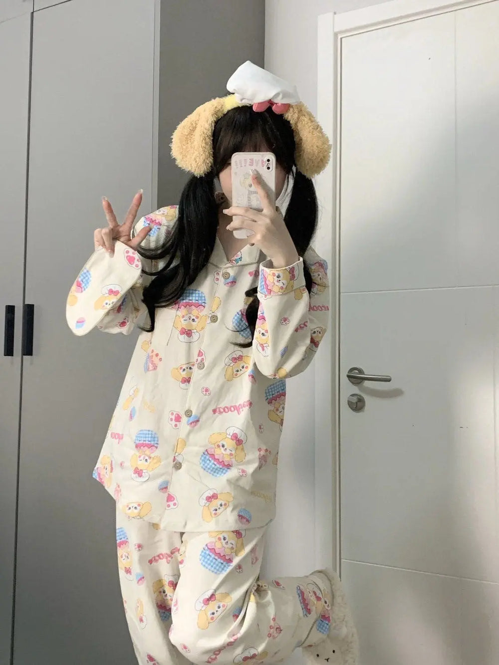 Japanese Sweet Cartoon Long Sleeved Pajamas For Women - EX-STOCK Canada