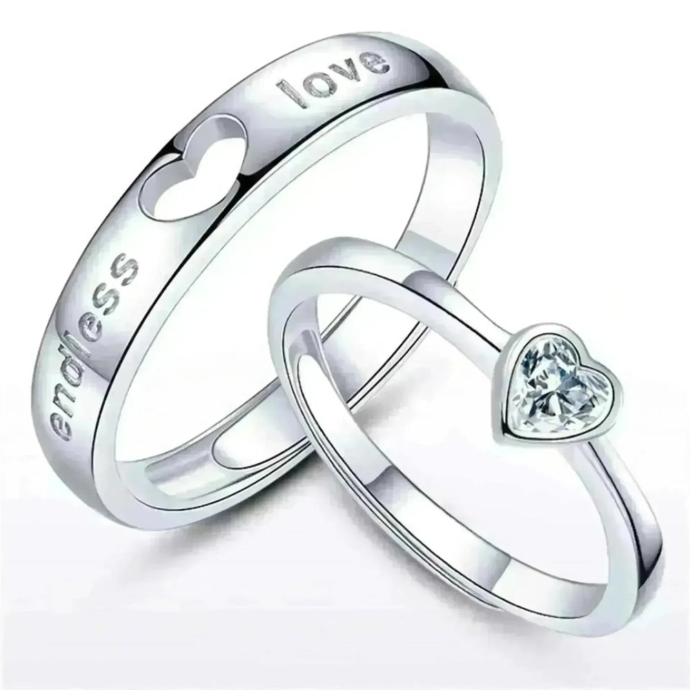 Japanese & Korean Style Unisex Heart To Heart Love Ring - EX-STOCK CANADA