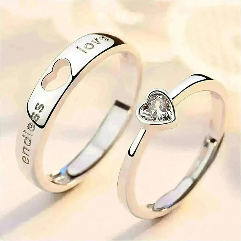 Japanese & Korean Style Unisex Heart To Heart Love Ring - EX-STOCK CANADA