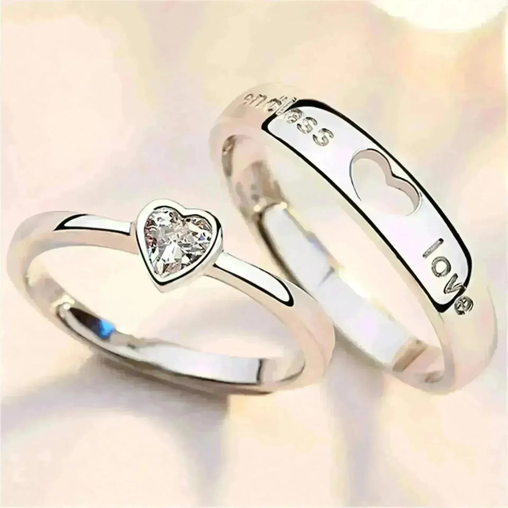 Japanese & Korean Style Unisex Heart To Heart Love Ring - EX-STOCK CANADA
