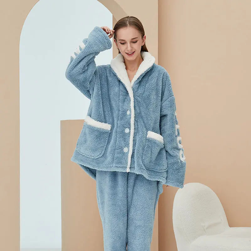 Keep Warm Coral Velvet Pajamas For Women - EX-STOCK Canada