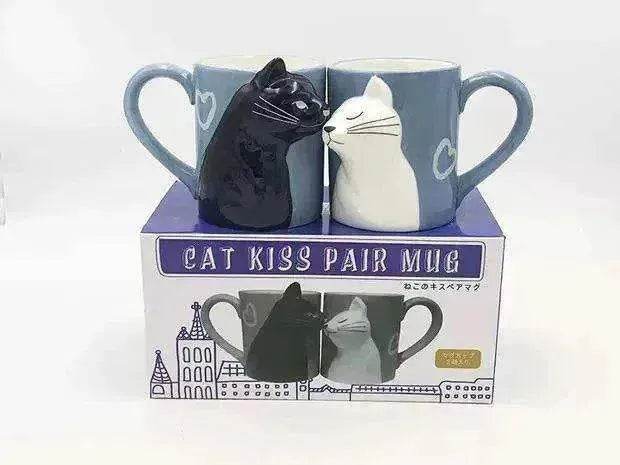 Kiss Cat Coffee Couple Handmade Mug - EX-STOCK Canada