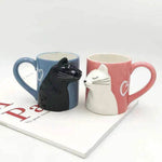 Kiss Cat Coffee Couple Handmade Mug - EX-STOCK Canada