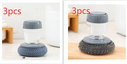 Kitchen Soap Dispensing Palm Brush Cleaner Push-type Brush Kitchen Detergent Tools EX-STOCK Canada 