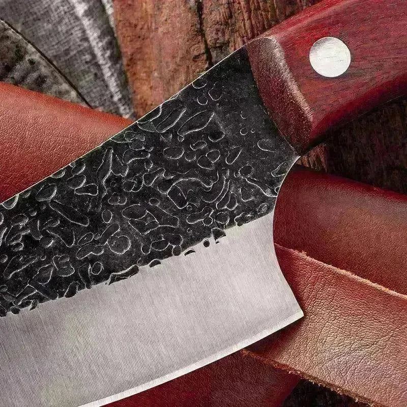 Kitchen Steel Knife Full Sharp Blade Chef Knife+Leather Strap - EX-STOCK CANADA