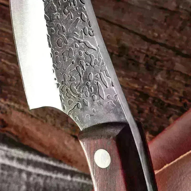 Kitchen Steel Knife Full Sharp Blade Chef Knife+Leather Strap - EX-STOCK CANADA