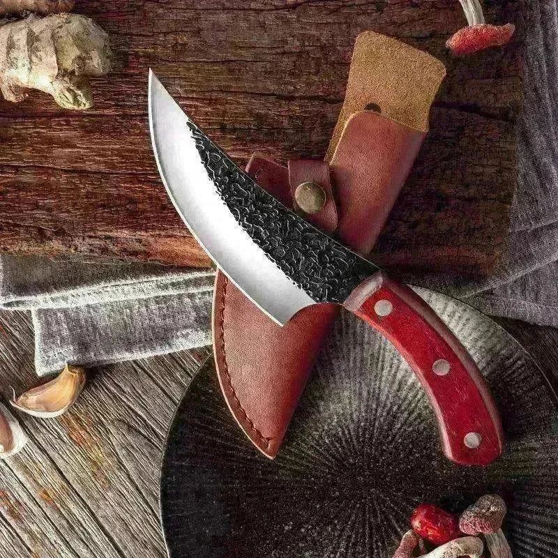 Kitchen Steel Knife Full Sharp Blade Chef Knife+Leather Strap - EX-STOCK CANADA