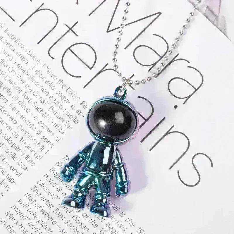 Korean Hip Hop Fashion Cross Spaceman Necklace Keychain - EX-STOCK CANADA
