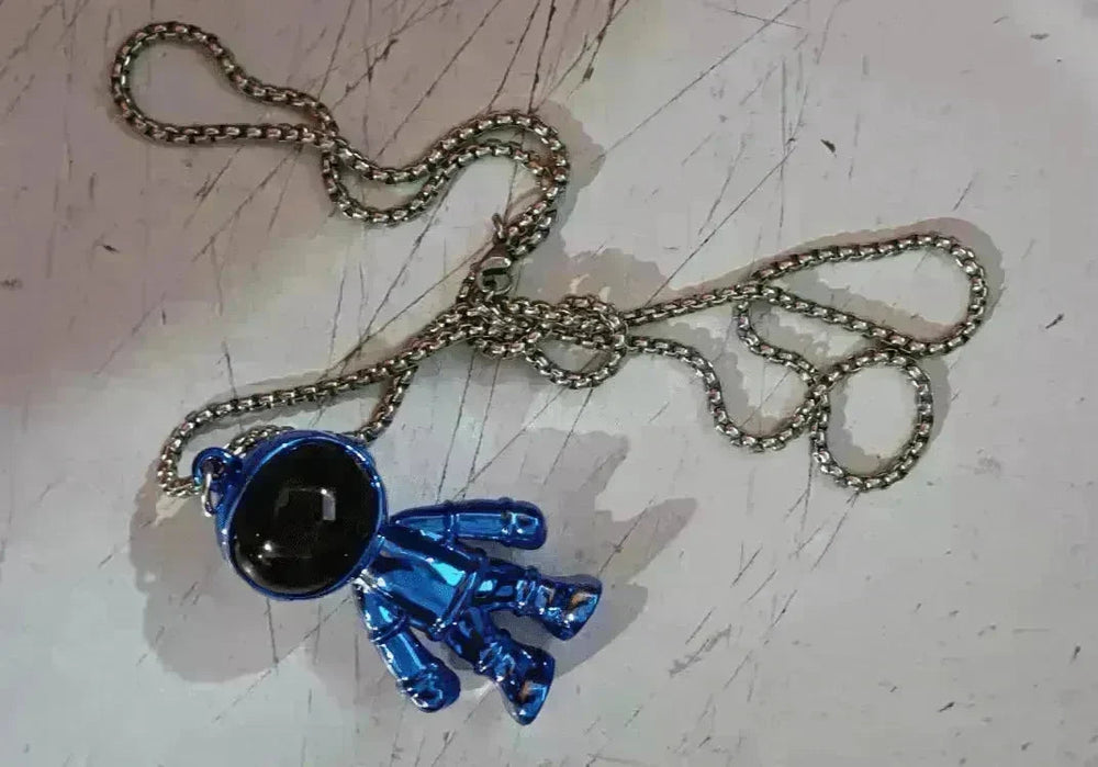 Korean Hip Hop Fashion Cross Spaceman Necklace Keychain - EX-STOCK CANADA