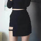 Korean Style Skirt Black Hip Skirts Irregular Hem Pencil Micro Mini Skirt. - EX-STOCK Canada