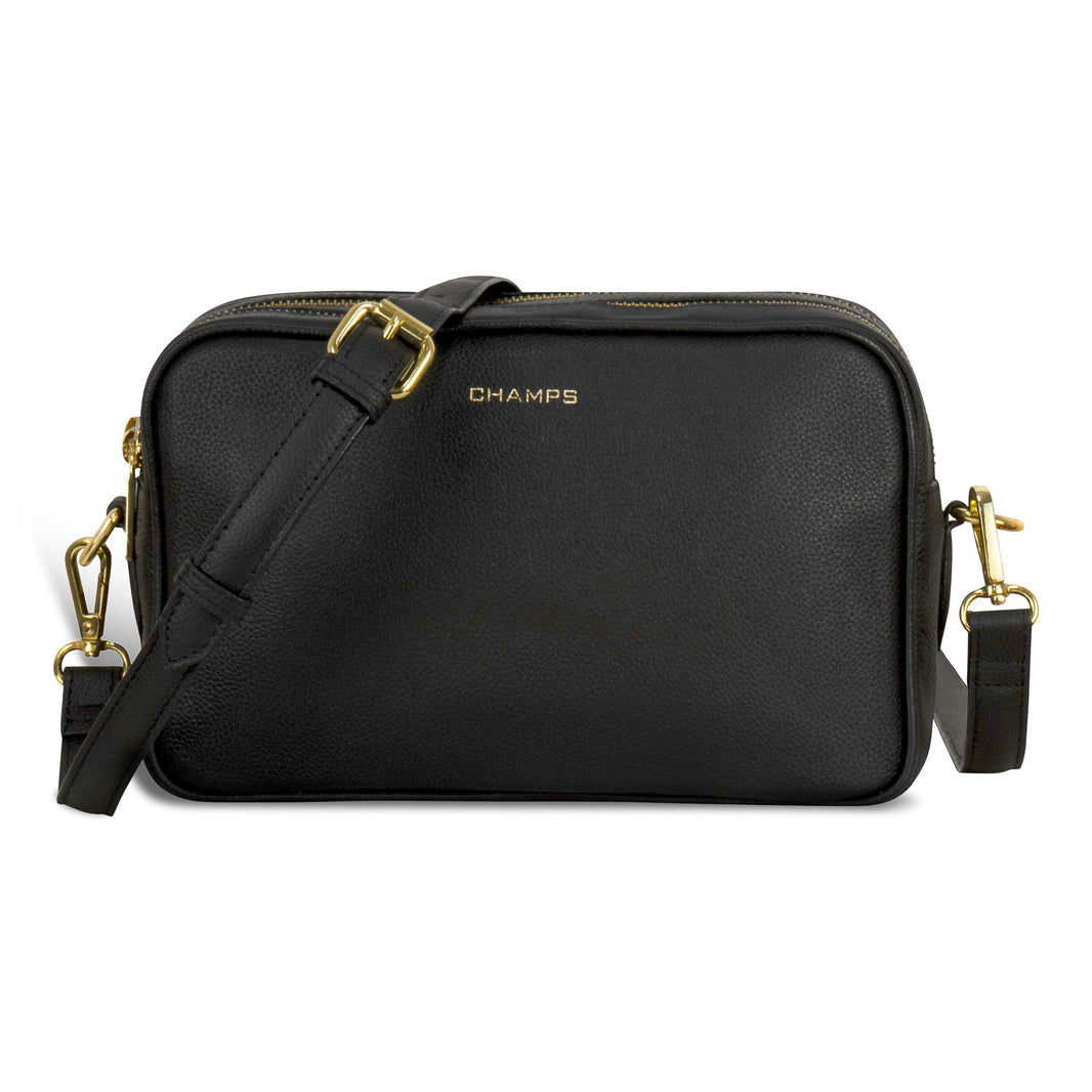 Gala / Leather Double-Zip Shoulder Bag EX-STOCK Canada 