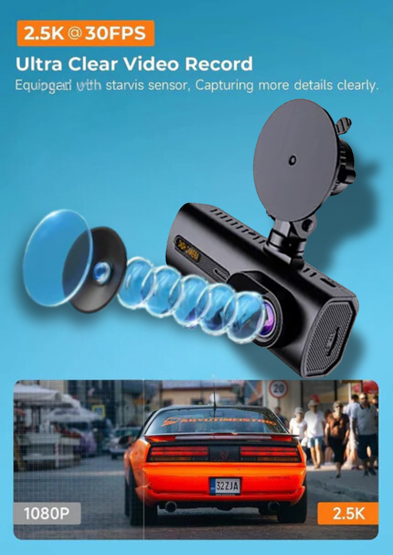 Cámara Dash LDAS A20 WiFi, Cámara para Coche 2.5K, Dashcams con App, Visión Nocturna, Sensor G, Grabación en Bucle, Modo de Estacionamiento 24H, Tarjeta SD de 128G Gratis, Soporta hasta 256GB (Negro)EX-STOCK Canada 