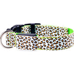LED Dog Collar Safety Adjustable Nylon Leopard Pet Collar EX-STOCK Canada 