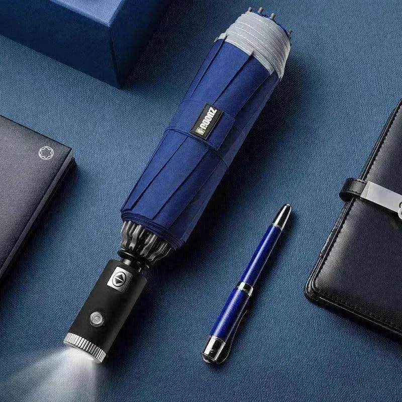 LED Flashlight Lighting Rain and Sunshine Folding Umbrella - EX-STOCK Canada