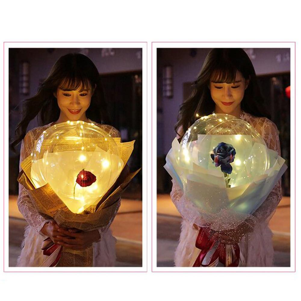 LED Luminous Balloon Rose Bouquet Transparent Bobo Ball Rose EX-STOCK Canada 