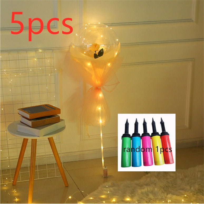 LED Luminous Balloon Rose Bouquet Transparent Bobo Ball Rose EX-STOCK Canada 