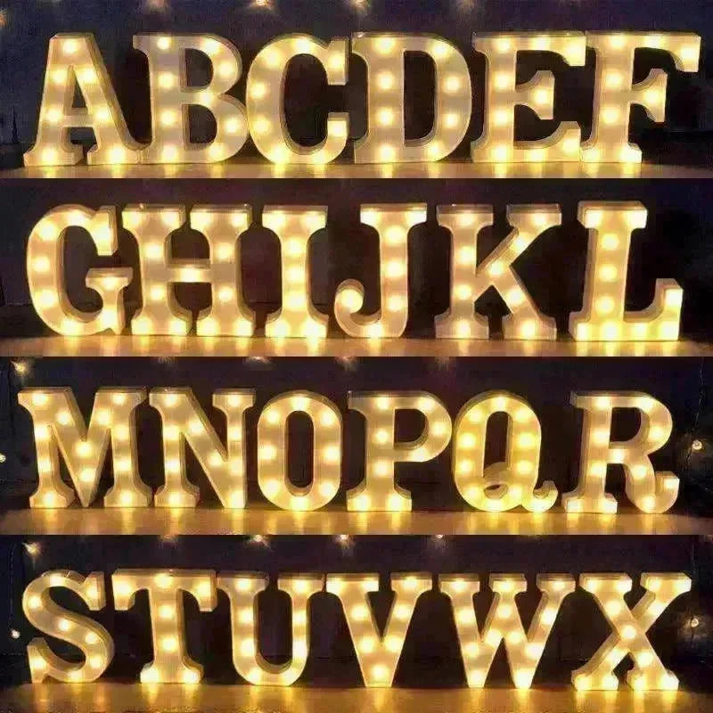 LED Night Light A-Z 0-9 Battery Lamp Wedding Party Decor - EX-STOCK CANADA