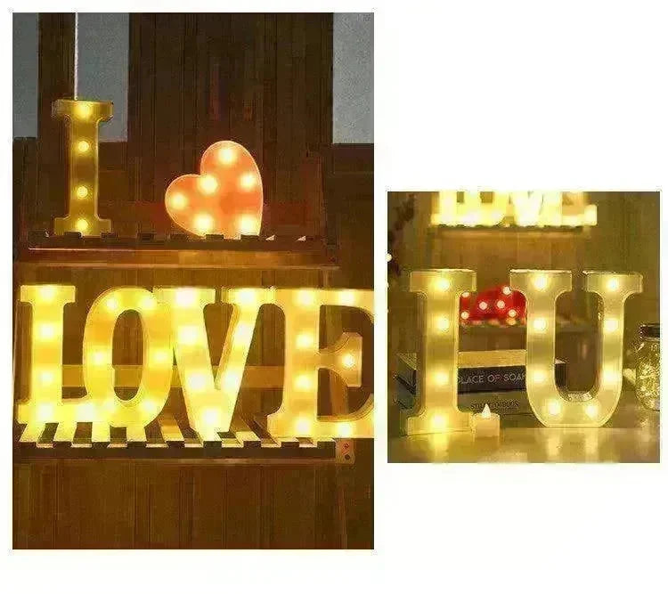 LED Night Light A-Z 0-9 Battery Lamp Wedding Party Decor - EX-STOCK CANADA