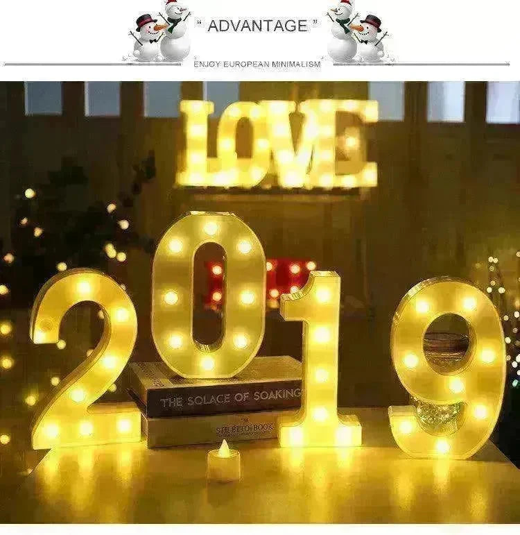 LED Night Light A-Z 0-9 Battery Lamp Wedding Party Decor - EX-STOCK CANADA