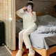 Lace Long-sleeved Pajamas Set For Women - EX-STOCK Canada