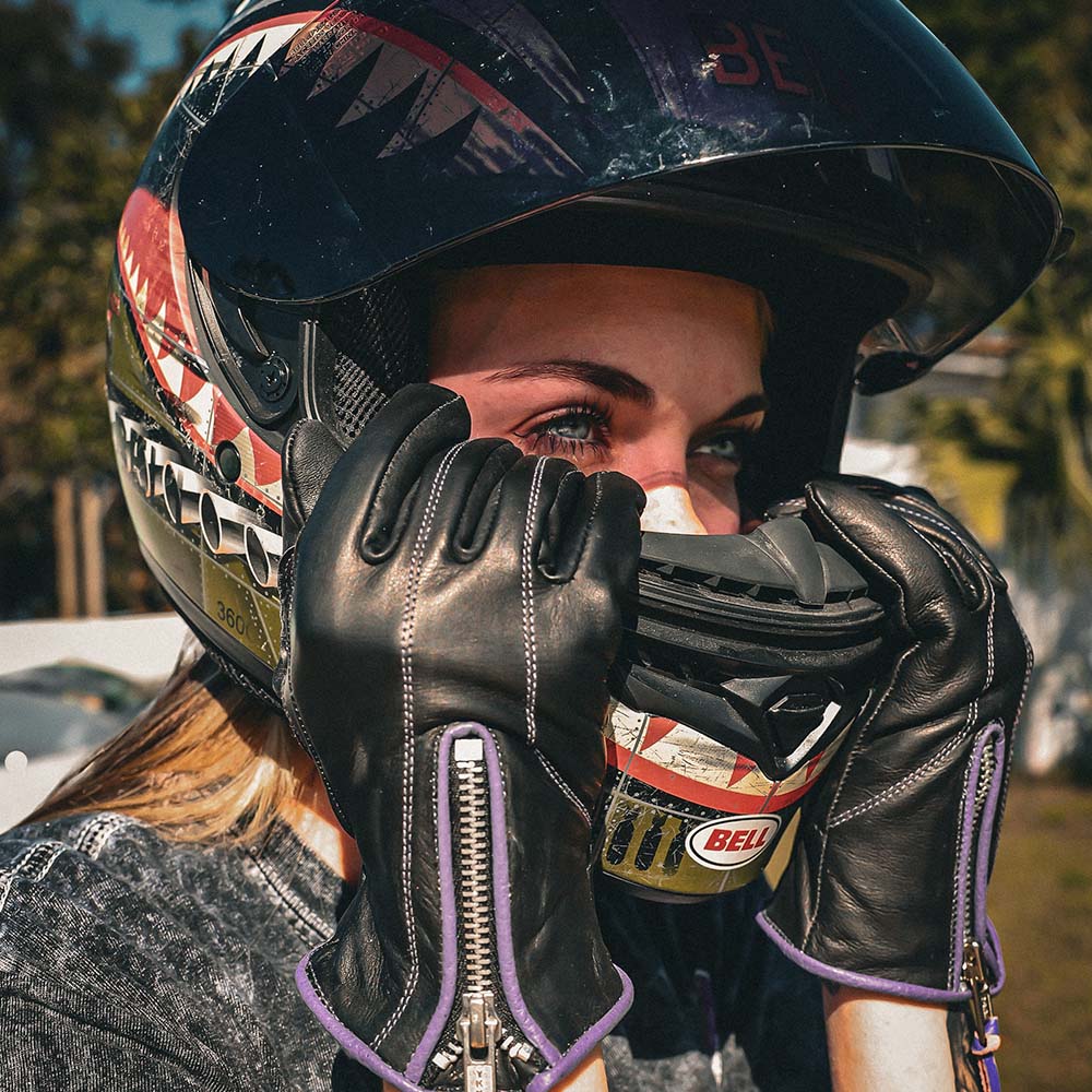 Gants de moto en cuir pour femmes Open Road 