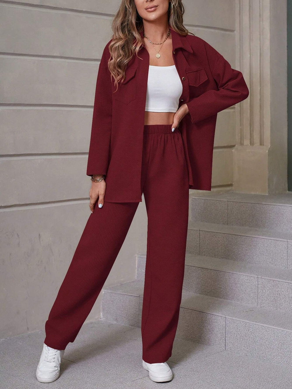 Lapel Cardigan Casual Suit Women EX-STOCK Canada 