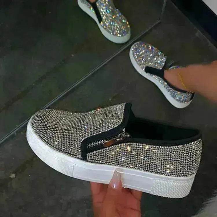 Chaussures plates décontractées en strass grande taille pour un pied, chaussures paresseuses à une seule semelle - EX-STOCK Canada