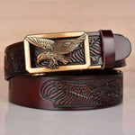 Leather Men's Eagle Embossed Belt - EX-STOCK Canada