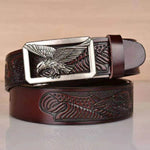 Leather Men's Eagle Embossed Belt - EX-STOCK Canada
