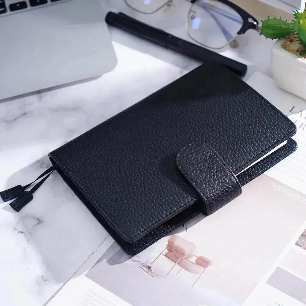 Leather Notebook Lychee Pattern Head Layer Cowhide A6 Loose-Leaf Diary - EX-STOCK Canada
