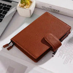 Leather Notebook Lychee Pattern Head Layer Cowhide A6 Loose-Leaf Diary - EX-STOCK Canada