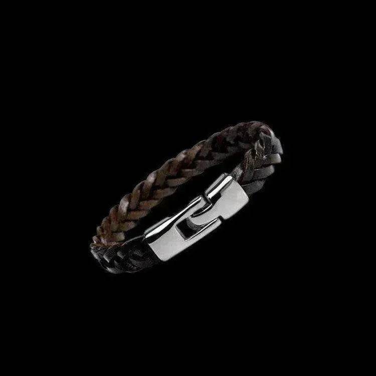 Leather alloy vintage hand-woven bracelet - EX-STOCK Canada