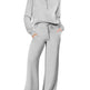 Leisure Sports Suit Long-sleeve Zipper Sweatshirt Wide Leg Pants Two-piece Set - EX-STOCK Canada