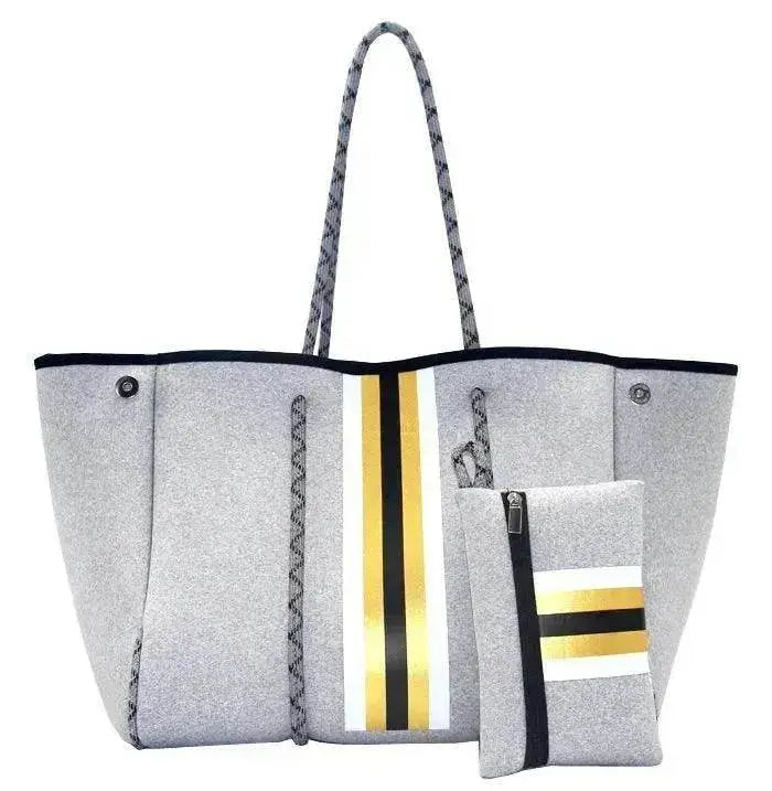 Leopard Print Printed Black Portable Beach Bag Leisure Travel - EX-STOCK Canada