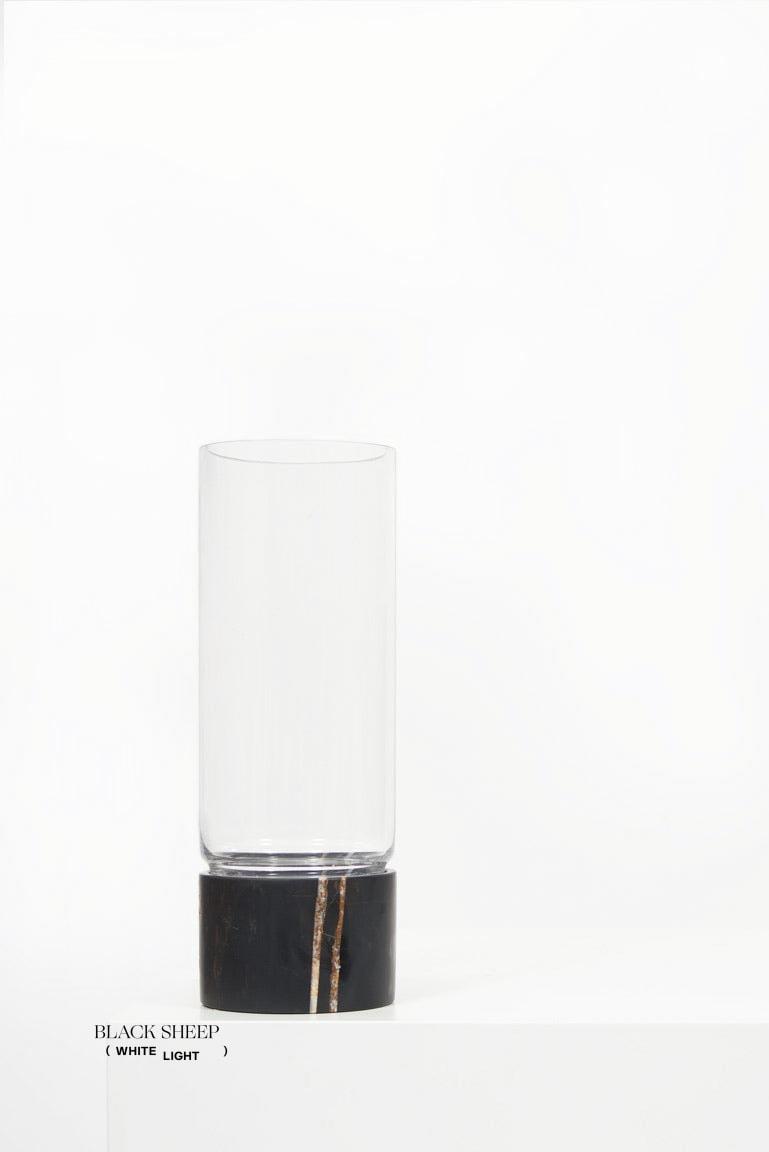 Vase en verre et marbre noir Lauren et ouraganEX-STOCK Canada 