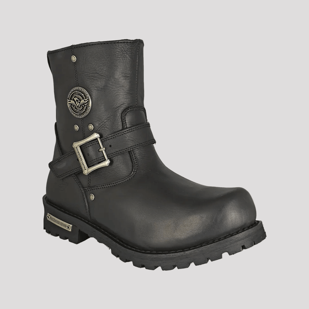 Milwaukee Leather Men's Wide 6" Side Zip Motorcycle Boots 