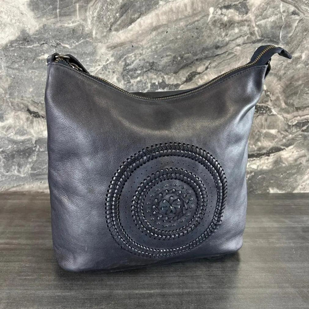 Sac fourre-tout en cuir MET Floral Stitch avec bandoulière réglableEX-STOCK Canada 