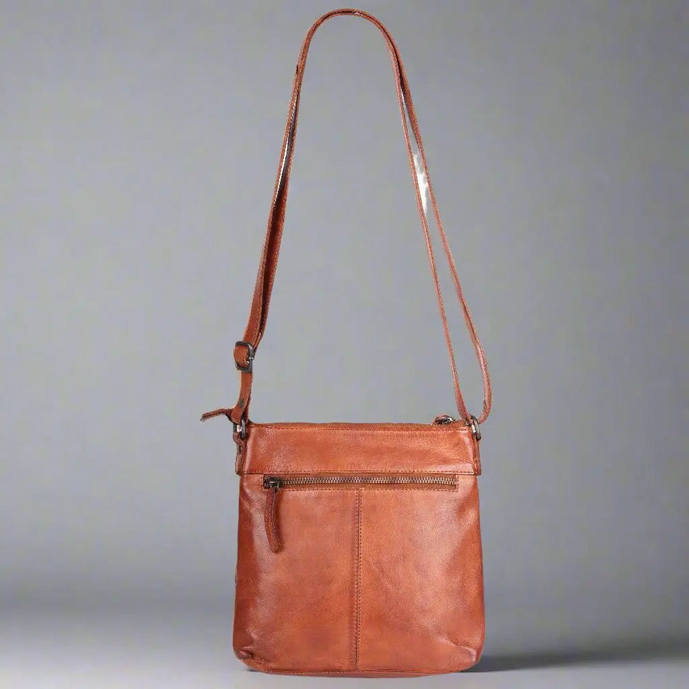 Bolso bandolera de cuero con relieve de flores METEX-STOCK Canada 