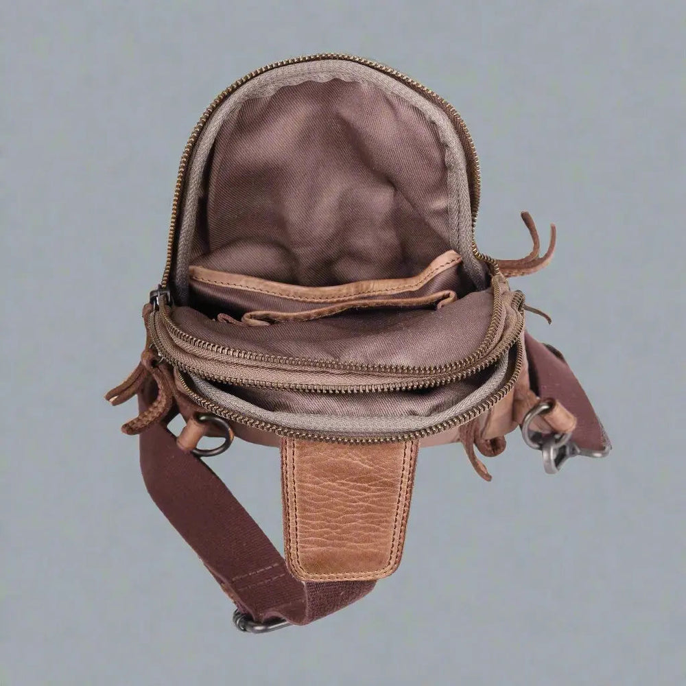 Bolsa de Pecho y Mochila MET de Cuero con Bolsillos de Doble CremalleraEX-STOCK Canada 