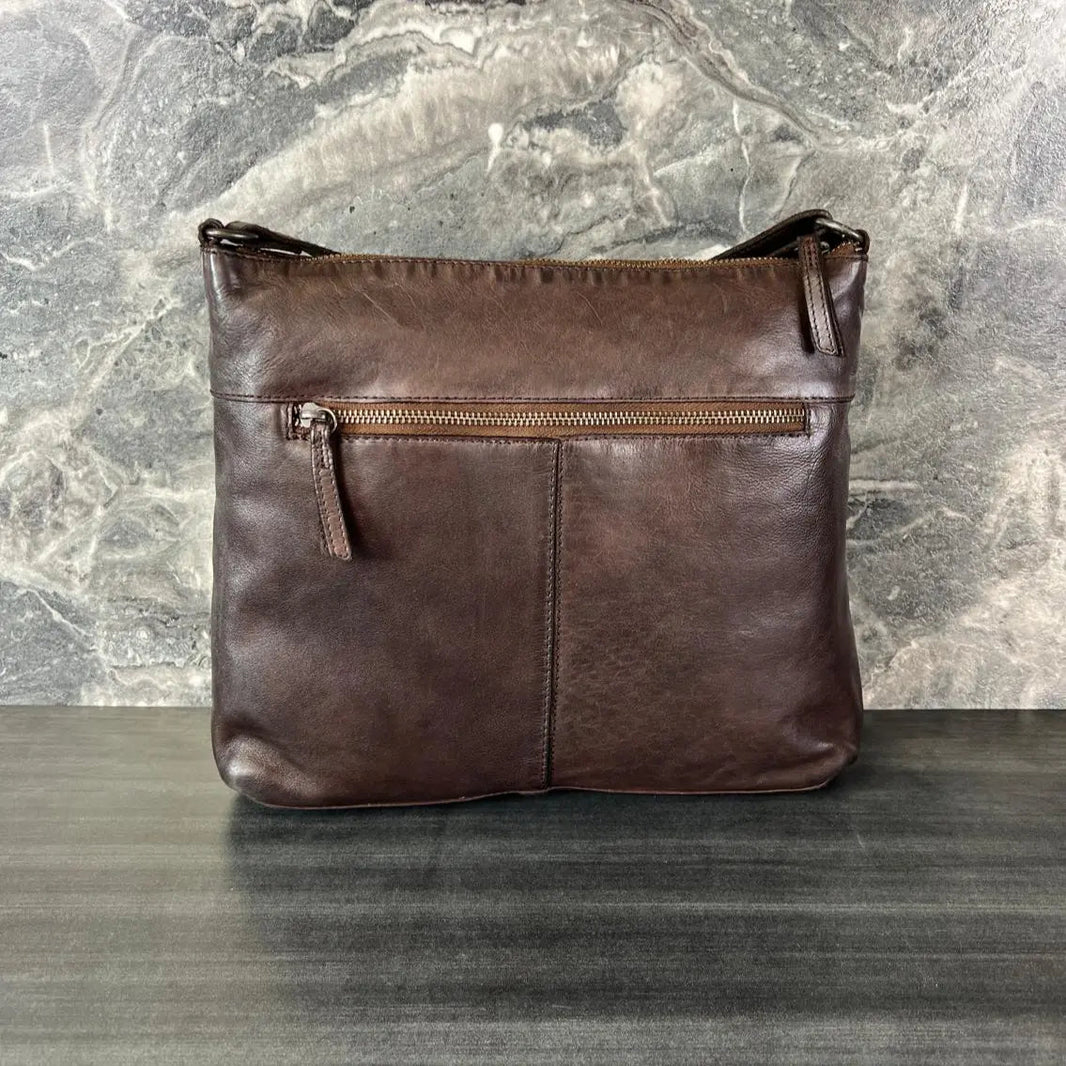 Bolso bandolera de cuero MET con doble bolsillo con cremalleraEX-STOCK Canada 