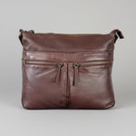 MET Leather Crossbody Bag with Dual Zipper Pockets 