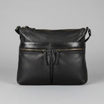 MET Leather Crossbody Bag with Dual Zipper Pockets 