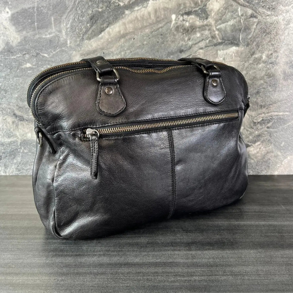 Bolso de cuero MET con doble asa y bolsillos frontales con cremalleraEX-STOCK Canada 