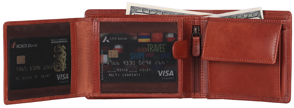 Portefeuille en cuir MET avec pochette à monnaieEX-STOCK Canada 