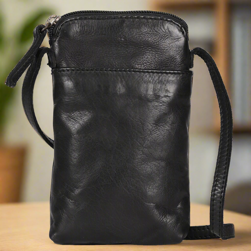Bolso Cruzado Pequeño de Cuero MET | Bolso Compacto para Teléfono con Bolsillos Delanteros y TraserosEX-STOCK Canada 